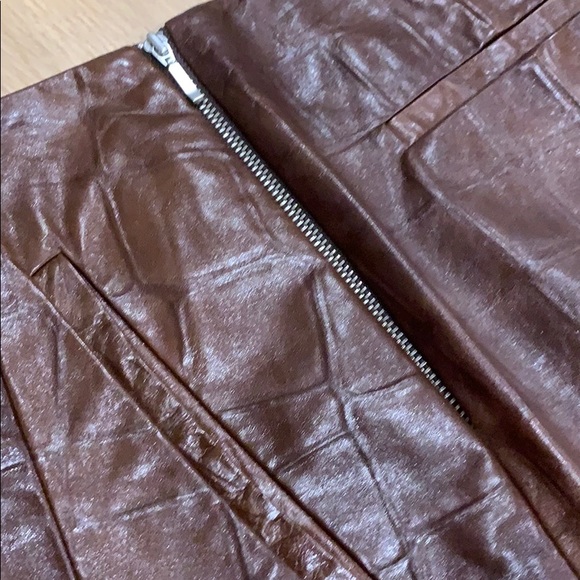 Poleci brown leather skirt - size 4 - Picture 5 of 10